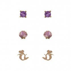 LA PETITE SIRENE - 3 Paires de Clous d'Oreilles
