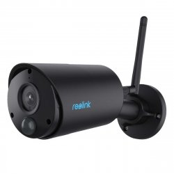 Reolink Argus Series B320 WLAN Überwachungskamera Schwarz 3MP (2304x1296), Akkubetrieb, IP65-Wetterschutz, 10m