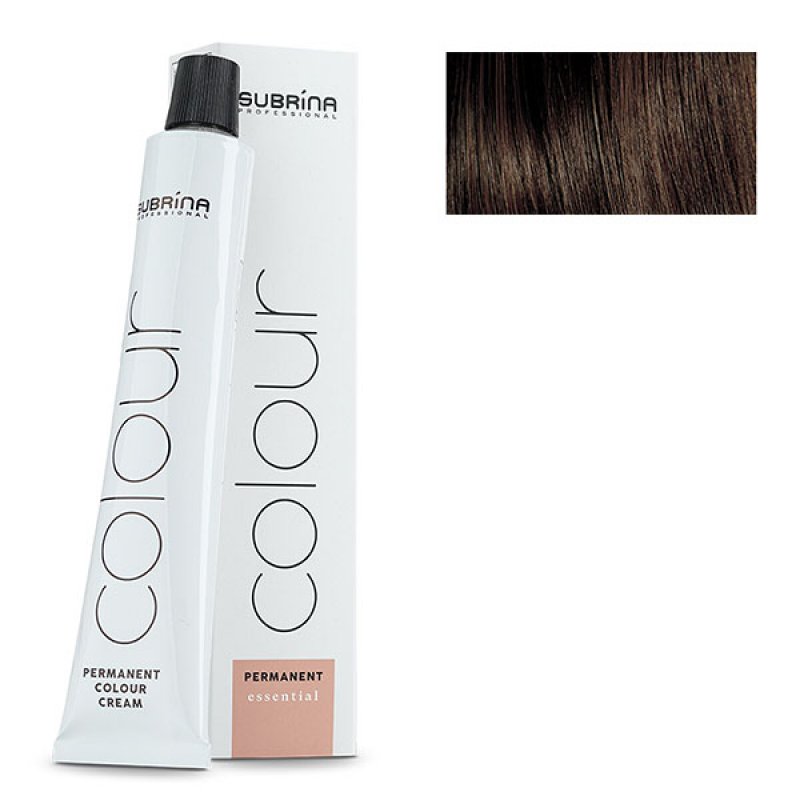 Vopsea de par permanenta Subrina Professional Essential Colour 4/71, Saten Mediu Cenusiu Castaniu, 100ml