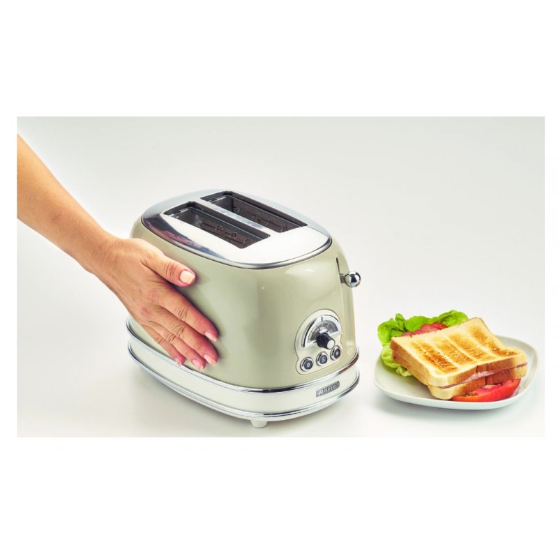 Vintage Toaster 155 (beige, 810 Watt, für 2 Scheiben Toast)
