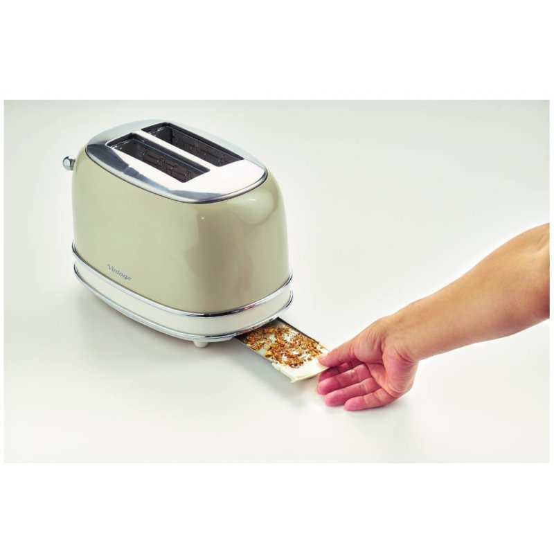 Vintage Toaster 155 (beige, 810 Watt, für 2 Scheiben Toast)