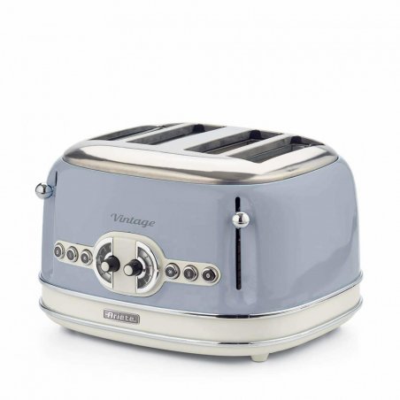 Vintage 4-Schlitz-Toaster 156 (hellblau, 1.600 Watt, für 4 Scheiben Toast)