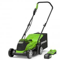 Greenworks 2516107UB tondeuse à gazon Marcher derrière un tracteur tondeuse Batterie Noir, Vert