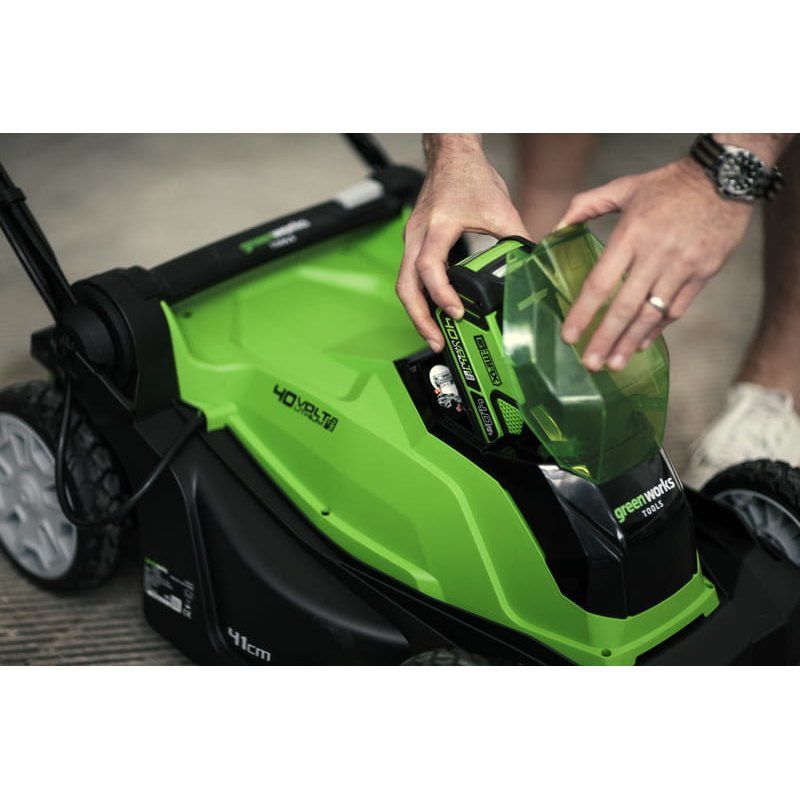 Cordless mower 40V 4Ah 41 cm Greenworks G40LM41K4 - 2504707UB