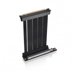 PCI-E 4.0 Dual 90° Riser Cable (schwarz, 13cm)