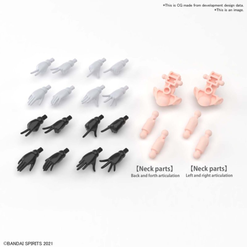 30MS - Option Hand Parts (White / Black) - Model Kit