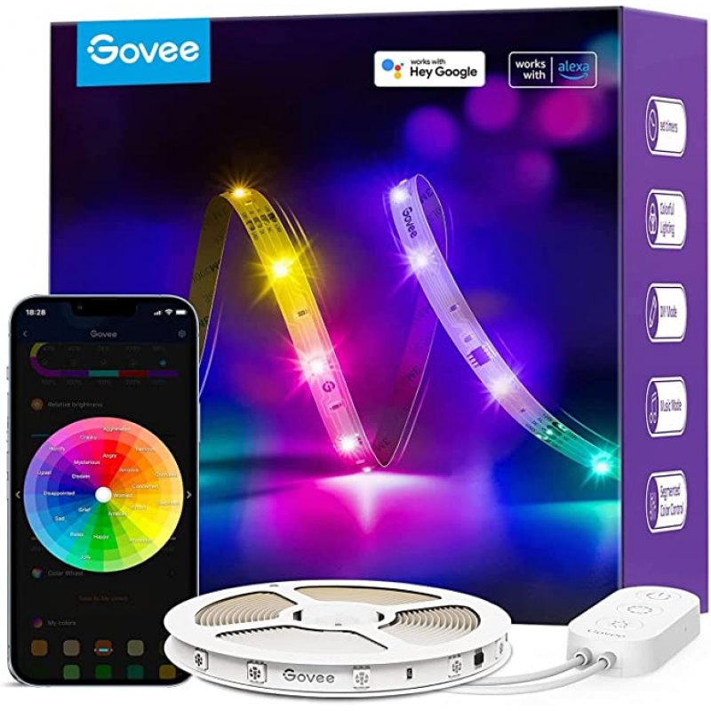 Govee - RGBIC Basic Wi-Fi Bluetooth LED Strip Lights (10 Meter)