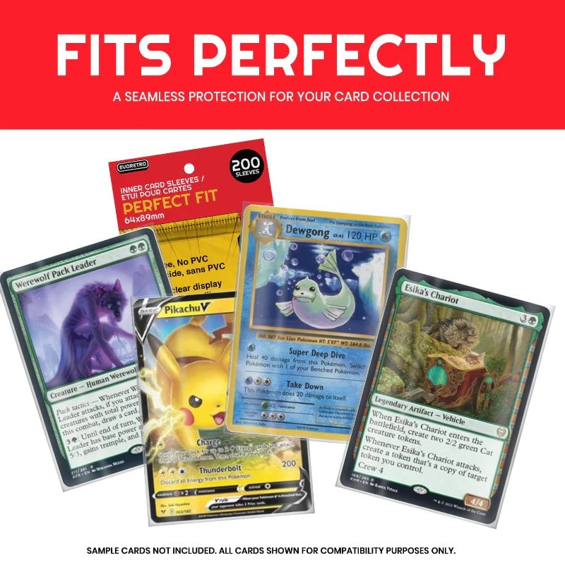 EVORETRO - Pochettes adaptées aux cartes Pokemon / Lorcana / MTG