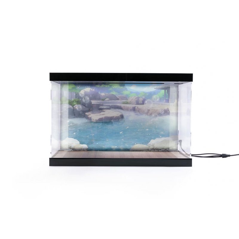Azur Lane présentoir vitrine acrylique avec éclairage pour figurine Kashino Hot Springs Relaxation