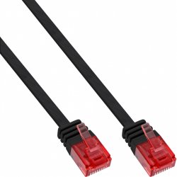 InLine Flat Ultraslim Patch Cable U/UTP Cat.6 Gigabit ready black 10m