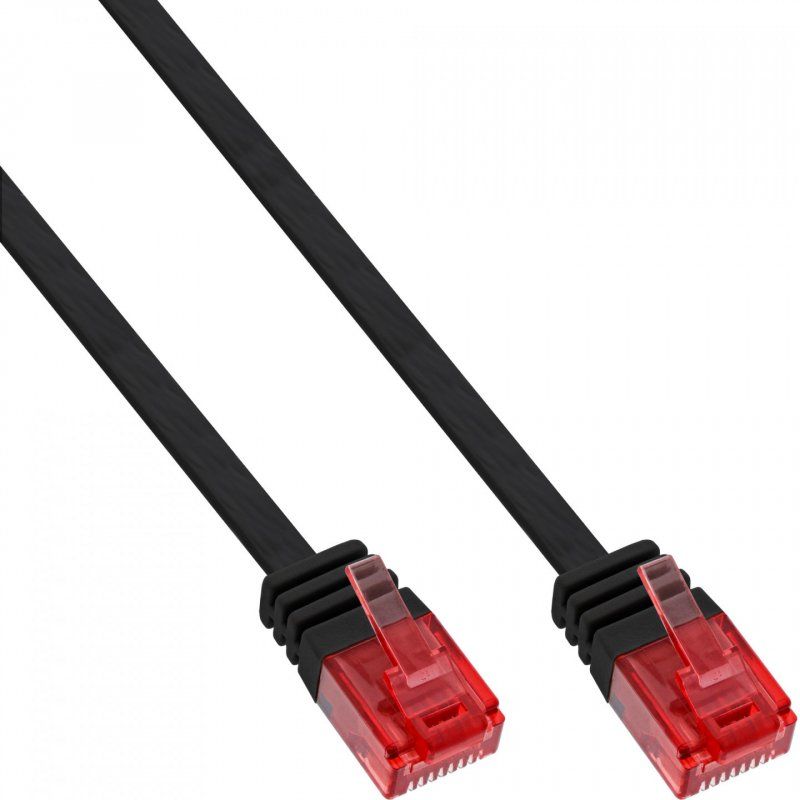 InLine Flat Ultraslim Patch Cable U/UTP Cat.6 Gigabit ready black 10m