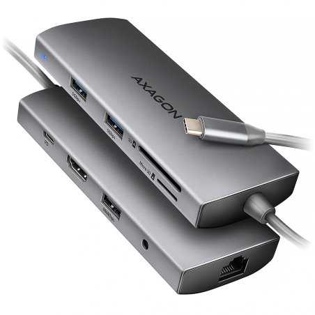 AXAGON HMC-8HLSA USB-C 3.2 Gen 1 Multiport-Hub, 3x USB-A 4K/60Hz HDMI SD/microSD, Gigabit LAN, A