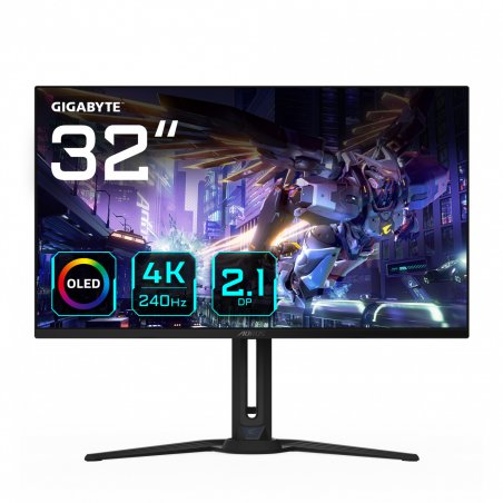 AORUS FO32U2P 32” OLED Gaming Monitor - 3840 x 2160(UHD), 240Hz, 0.03ms, 250 cd/m2, KVM, FreeSync Premium Pro,