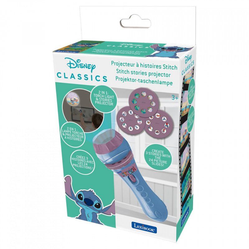 Lexibook Projecteur à histoires et lampe torche Disney STITCH