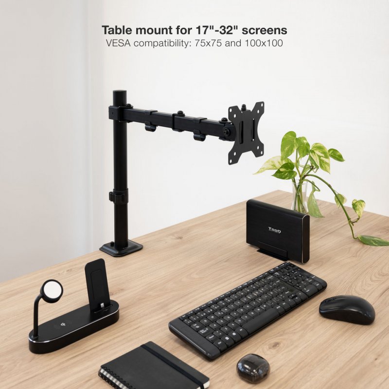 TooQ DB1801TN-B support d'écran plat pour bureau 81,3 cm (32") Noir
