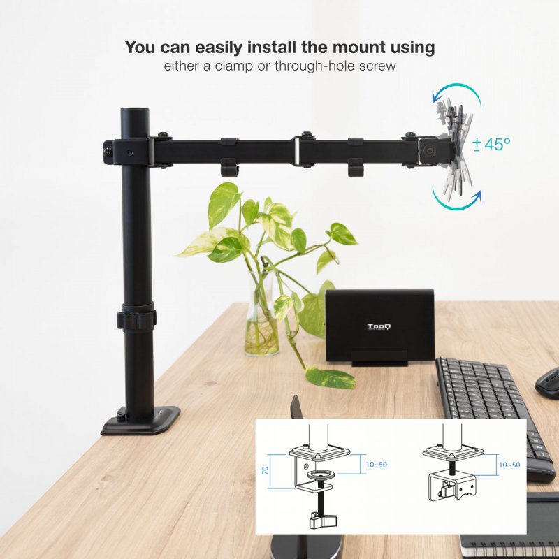 TooQ DB1801TN-B support d'écran plat pour bureau 81,3 cm (32") Noir