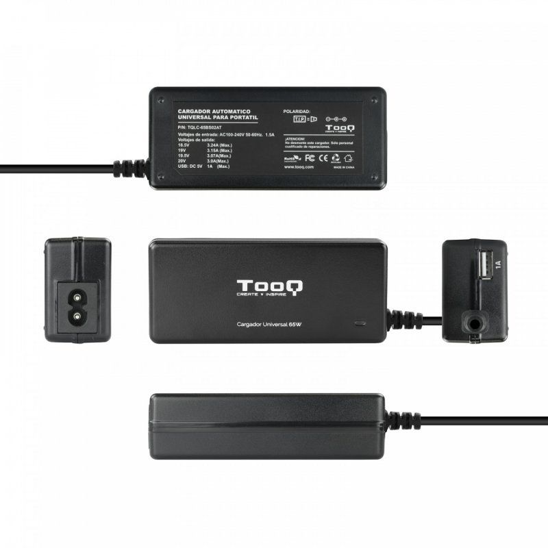 TooQ TQLC-65BS02AT adaptateur de puissance & onduleur Intérieure 65 W Noir
