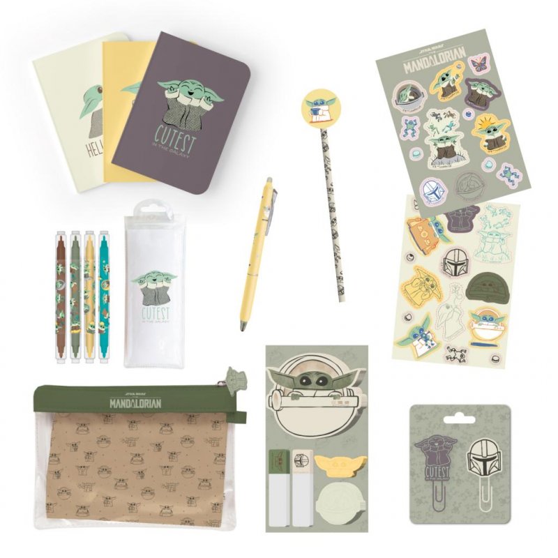 GROGU - Set de Papeterie avec 3 Notebooks A6 - 10pc.