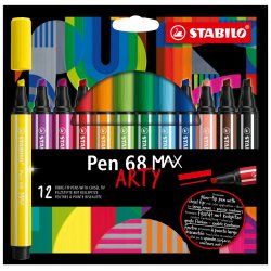 STABILO Pen 68 MAX stylo-feutre Beige, Noir, Bleu, Marron, Vert, Bleu clair, Vert clair, Orange, Rose, Violet, Rouge,