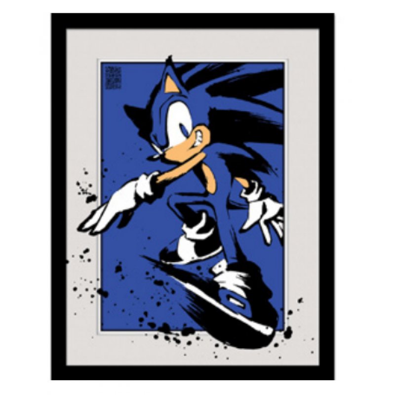 SONIC - Splatter - Impression encadrée 30x40cm