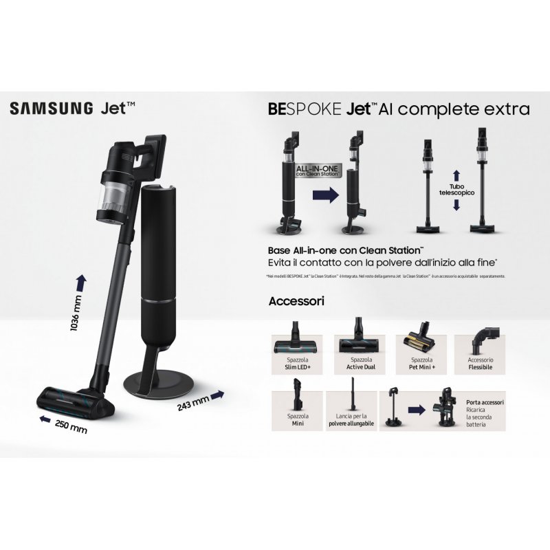 Samsung VS28C9784QK aspirateur de table Noir Sans sac