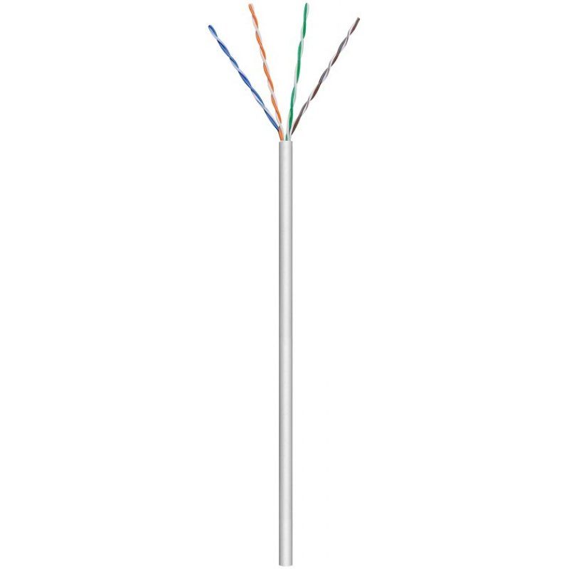 Netzwerkkabel Cat.6, U/UTP (grau, 100 Meter, flexibel)