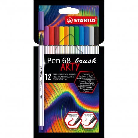 STABILO Pen 68 brush ARTY felt pen Assorted colours 12 pc(s)