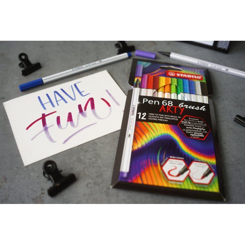 STABILO Pen 68 brush ARTY felt pen Assorted colours 12 pc(s)