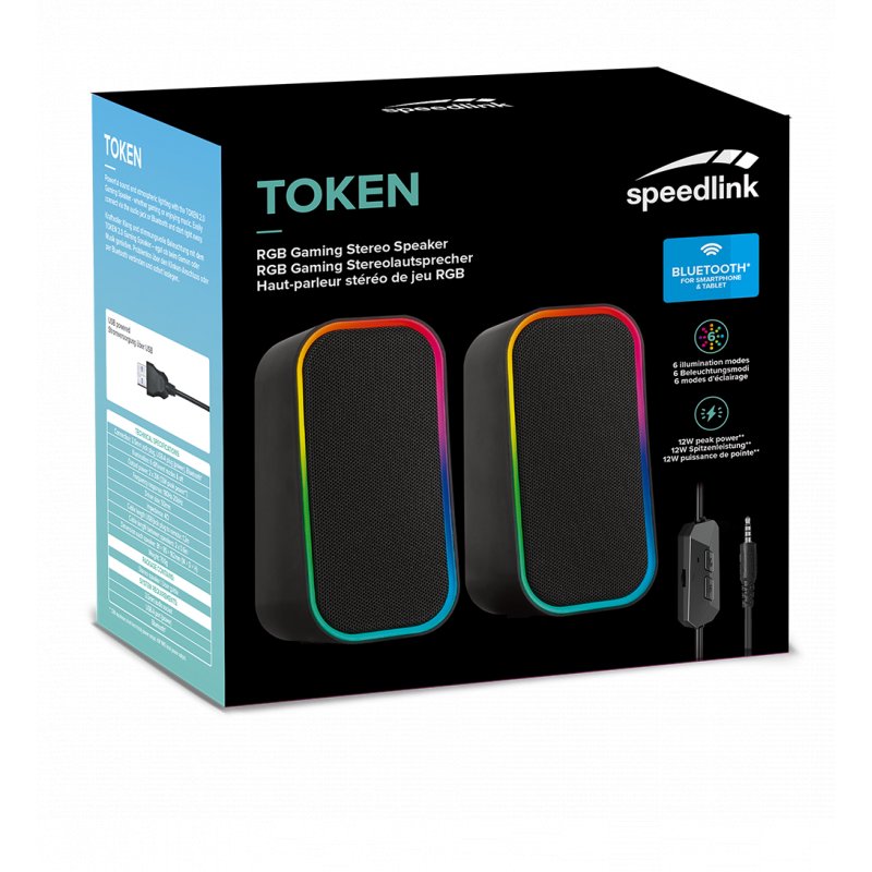 Speedlink - TOKEN RGB Gaming Stereo Speaker, black
