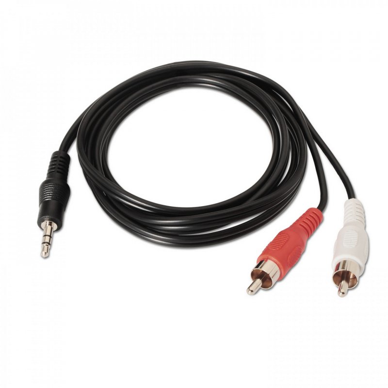 CABLE AISENS AUDIO ESTÃ?REO JACK 3.5 M-2XRCA M NEGRO 1.5M