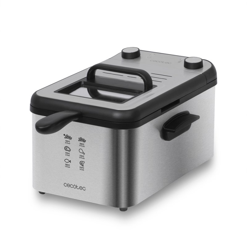 Cecotec CleanFry Infinity 3000 Unique 5,6 L Autonome 2400 W Friteuse Noir, Acier inoxydable