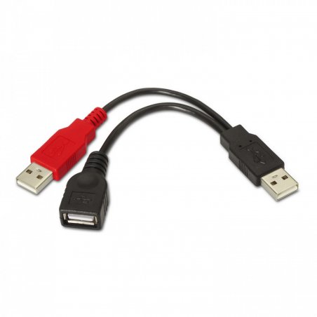 AISENS A101-0030 USB cable 0.15 m USB 2.0 2 x USB A USB A Black, Red