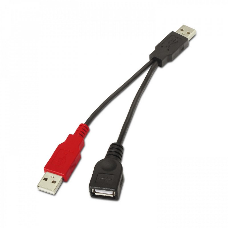 AISENS A101-0030 câble USB 0,15 m USB 2.0 2 x USB A USB A Noir, Rouge
