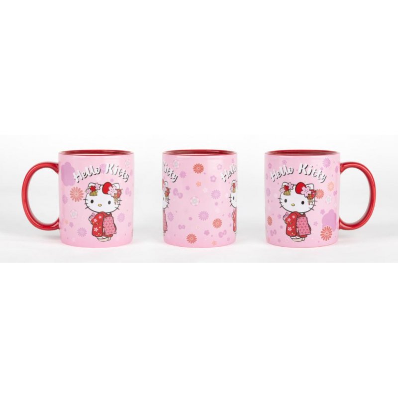 HELLO KITTY - Rouge Kimono - Mug Thermoréactif 320ml