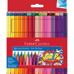 Faber-Castell - Fibre-tip pens Grip Colour Marker set, 30 pc (155335)