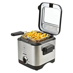 Mesko Home MS 4910 fryer Single 1.5 L Stand-alone 900 W Deep fryer Black Satin steel