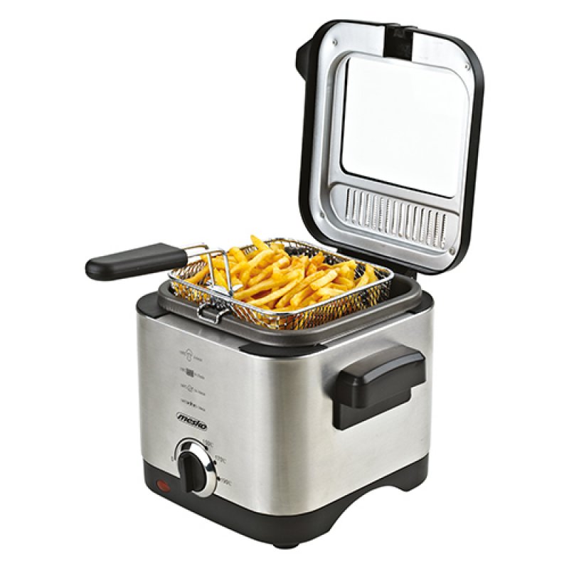 Mesko Home MS 4910 friteuse Unique 1,5 L Autonome 900 W Noir, Acier satin