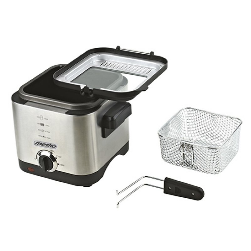 Mesko Home MS 4910 fryer Single 1.5 L Stand-alone 900 W Deep fryer Black Satin steel