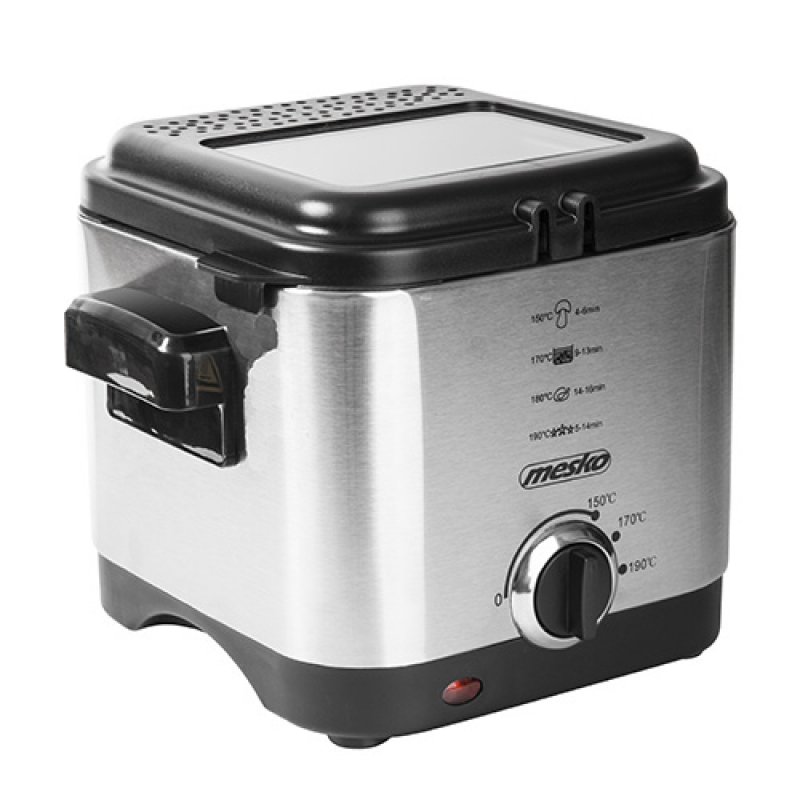 Mesko Home MS 4910 friteuse Unique 1,5 L Autonome 900 W Noir, Acier satin