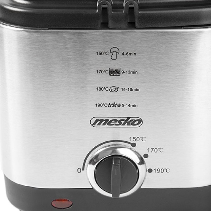 Mesko Home MS 4910 fryer Single 1.5 L Stand-alone 900 W Deep fryer Black Satin steel