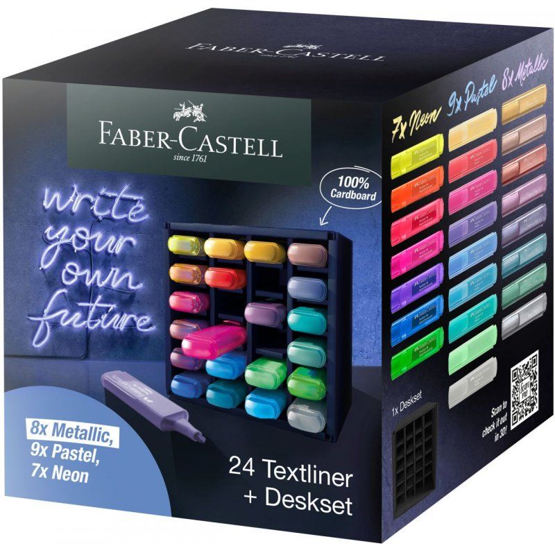 Faber-Castell 254602 marqueur 24 pièce(s) Pointe biseautée Multicolore