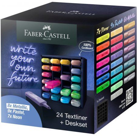 Faber-Castell 254602 marqueur 24 pièce(s) Pointe biseautée Multicolore