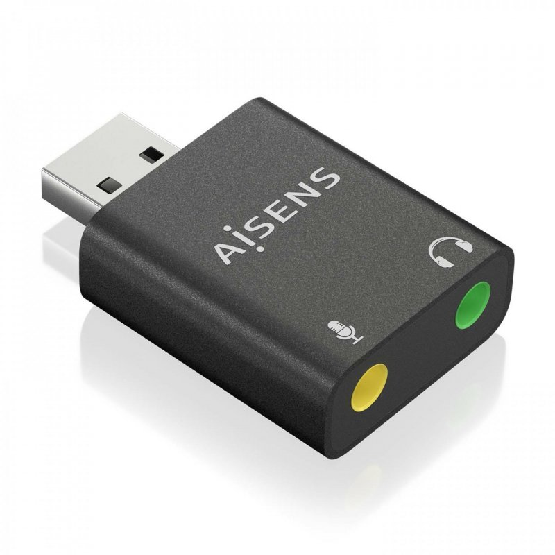 CONVERSOR AISENS USB-A A AUDIO 48KHZ USB-A/M-2XJACK 3.5/H NEGRO