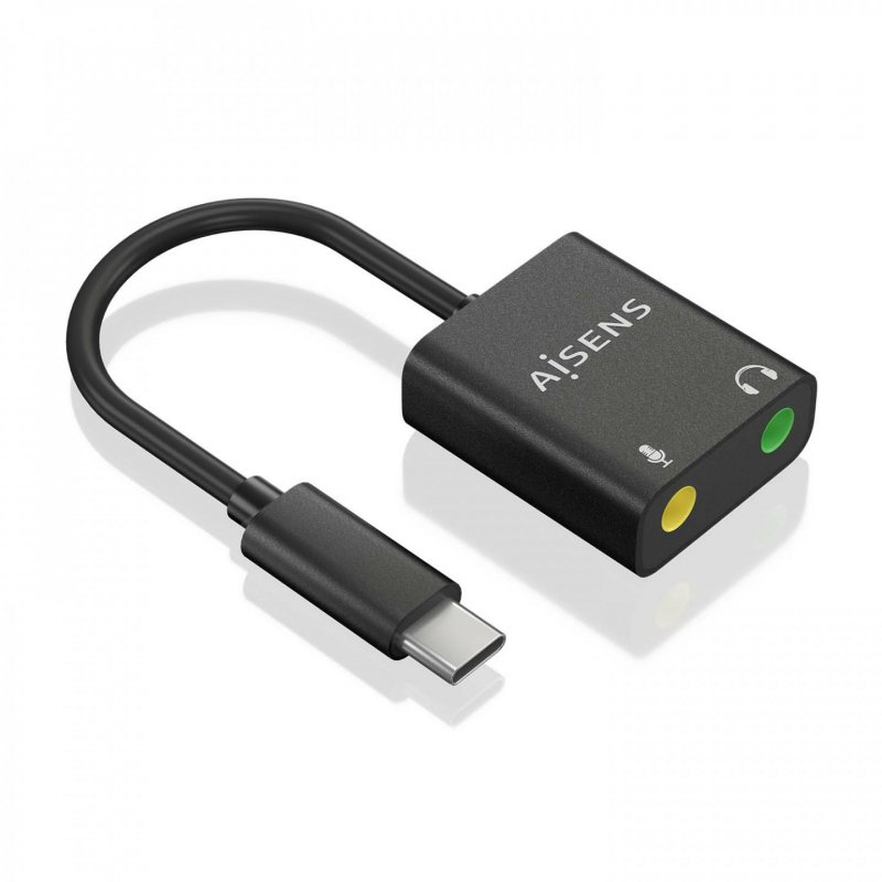 AISENS A109-0767 changeur de genre de câble USB-C 2x 3.5 mm Noir