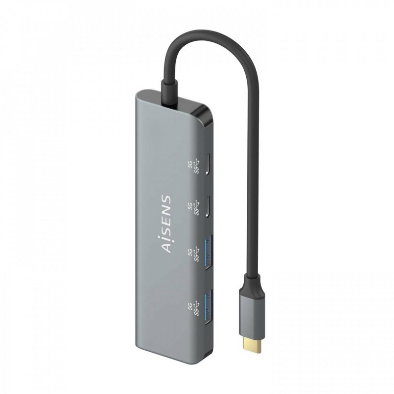 AISENS A109-0763 interface hub USB 3.2 Gen 1 (3.1 Gen 1) Type-C 5000 Mbit/s Grey