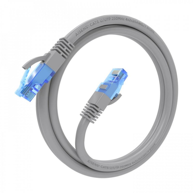 CABLE RED AISENS LATIGUILLO RJ45 CAT.6 UTP AWG26 CCA GRIS 1.5M