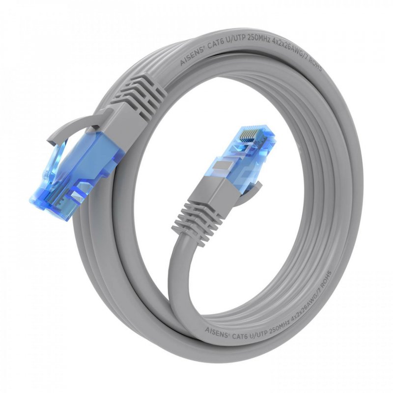 CABLE RED AISENS LATIGUILLO RJ45 CAT.6 UTP AWG26 CCA GRIS 3.0M