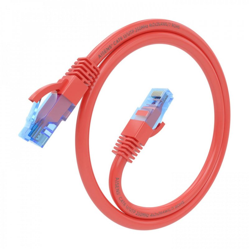 CABLE RED AISENS LATIGUILLO RJ45 CAT.6 UTP AWG26 CCA ROJO 25CM