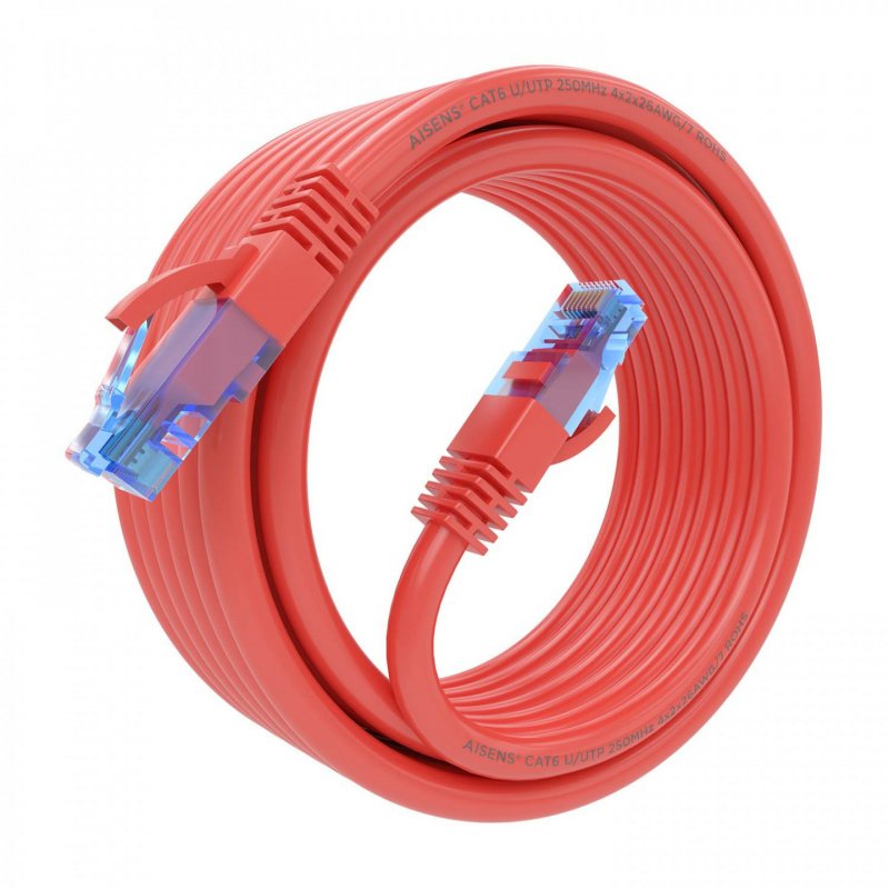 CABLE RED AISENS LATIGUILLO RJ45 CAT.6 UTP AWG26 CCA ROJO 5.0M
