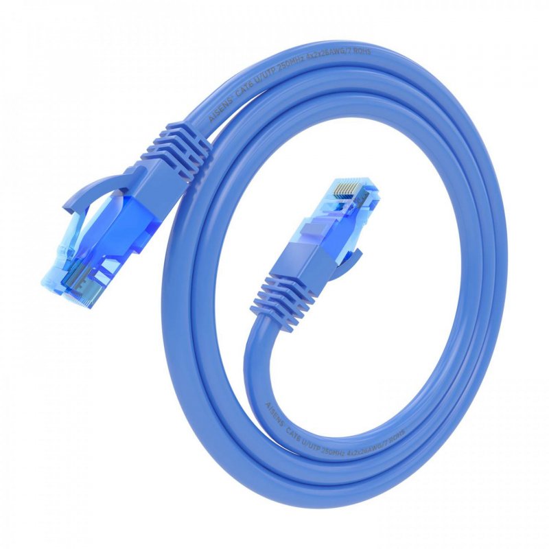 CABLE RED AISENS LATIGUILLO RJ45 CAT.6 UTP AWG26 CCA AZUL 0.75M